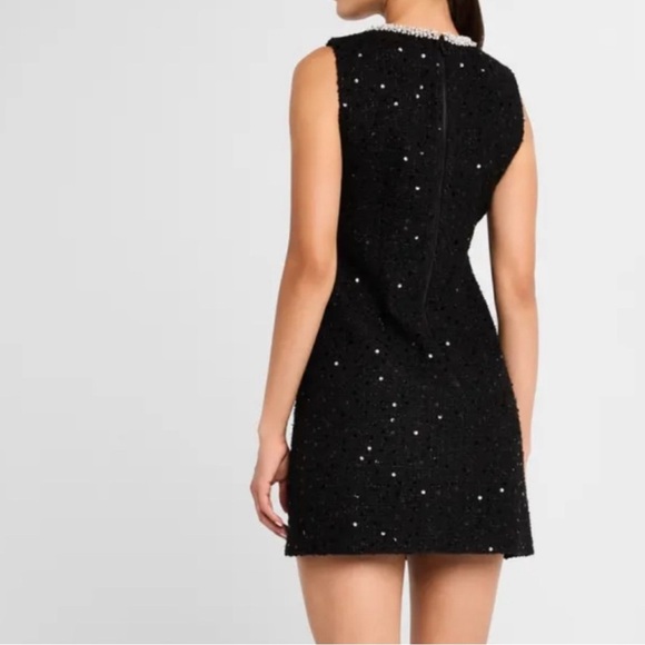 NWT Alice + Olivia Coley Black Tweed Sequin Mini Dress Size XSmall - Picture 15 of 16